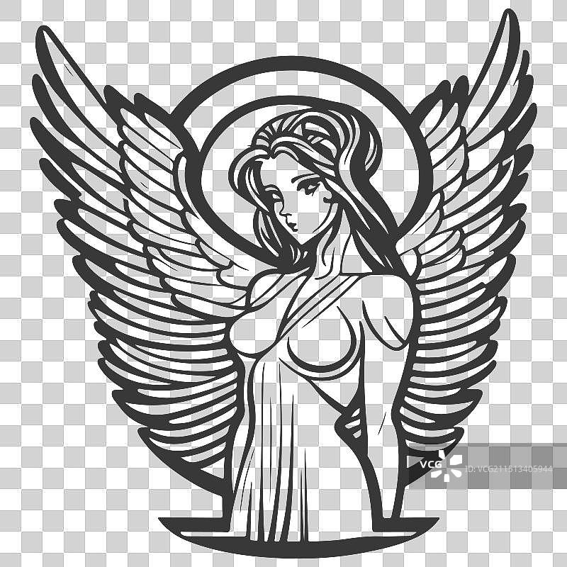 灰色天使美女图片素材