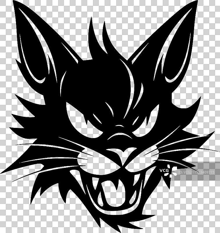 猫-黑白隔离图标图片素材