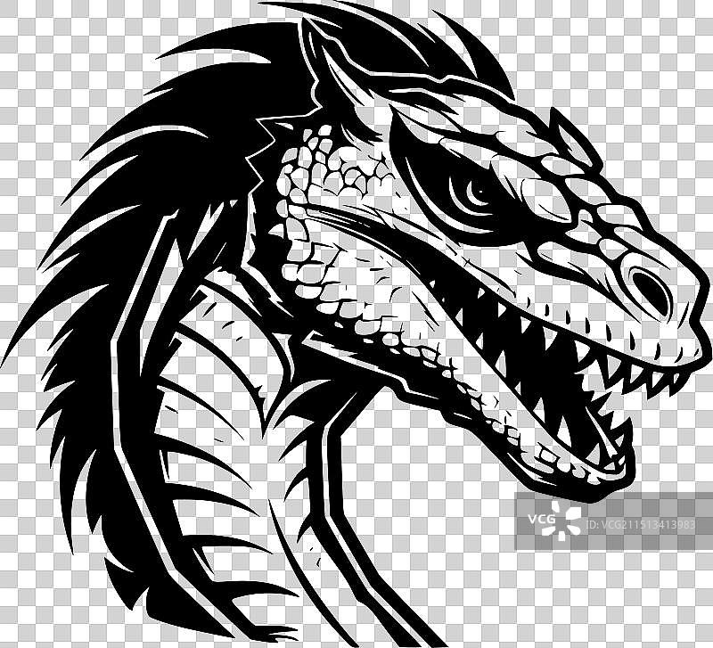 科莫多巨蜥 - 简约剪影图片素材