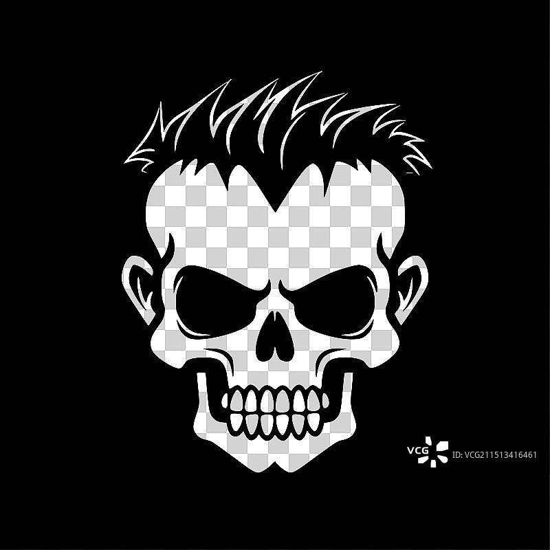 骷髅-极简主义和扁平的标志图片素材
