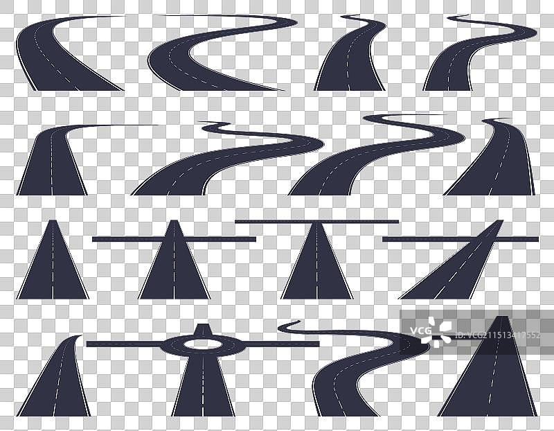 透视道路与高速公路路径图片素材