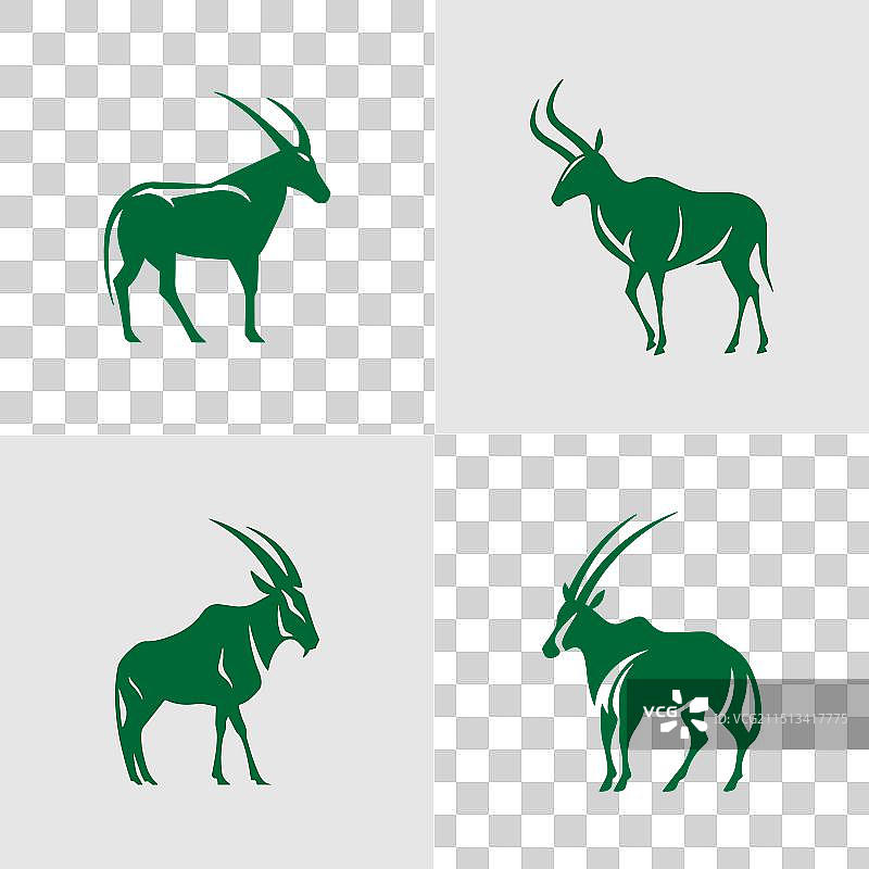 抽象山羊轮廓标志图标合集图片素材