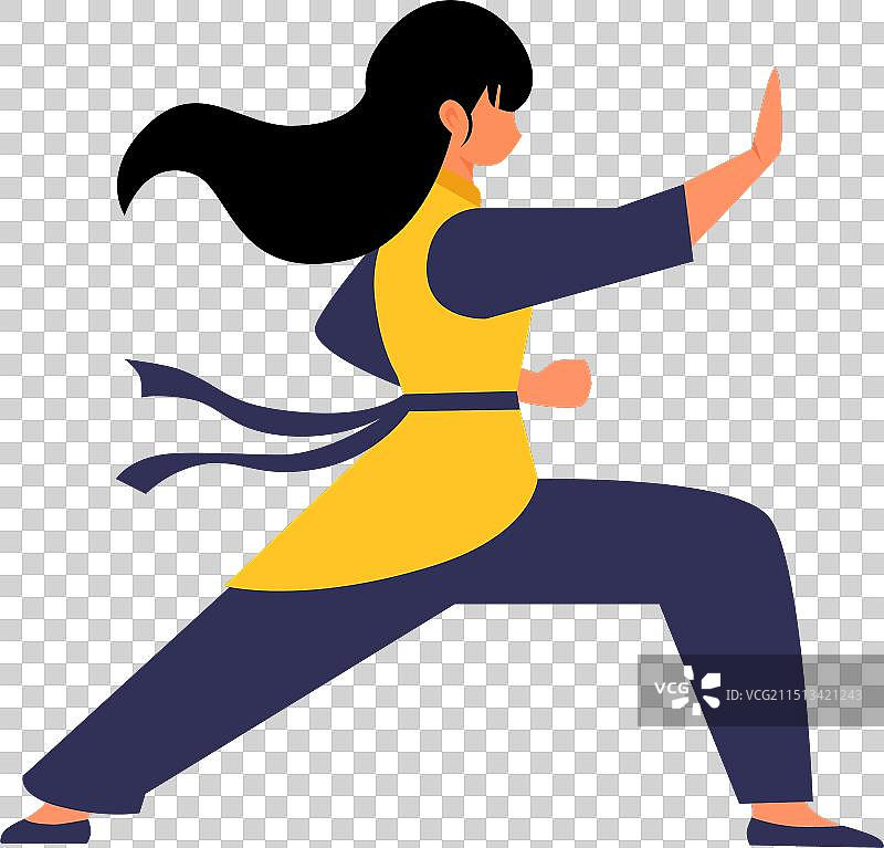 打太极的女孩图片素材
