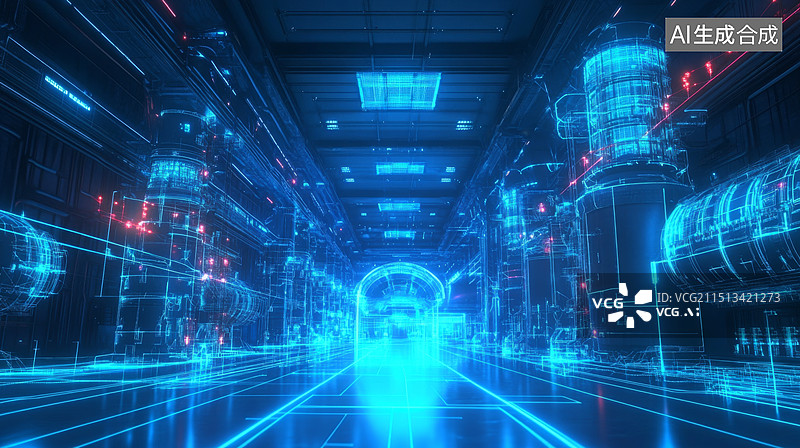 【AI数字艺术】核电站 核反应堆 清洁能源 智能电网图片素材