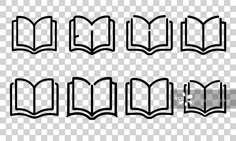 线条艺术书籍图标图片素材