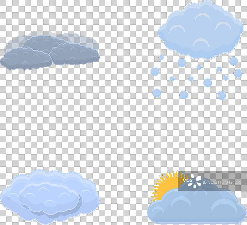 各种卡通冬季云朵图标图片素材