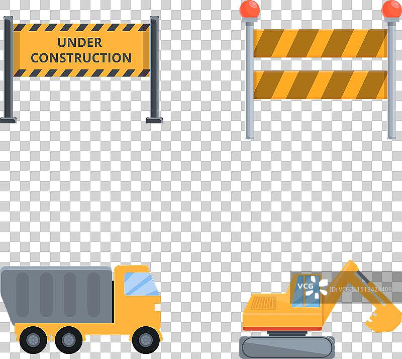 施工图标卡通套装图片素材