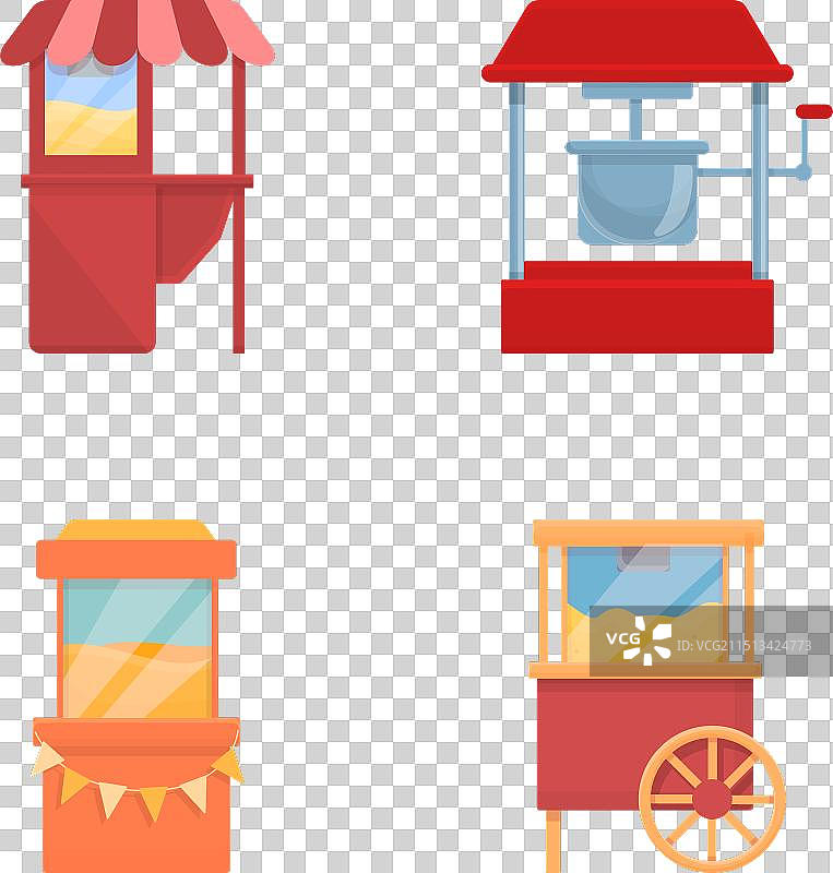 卡通复古爆米花机图标图片素材