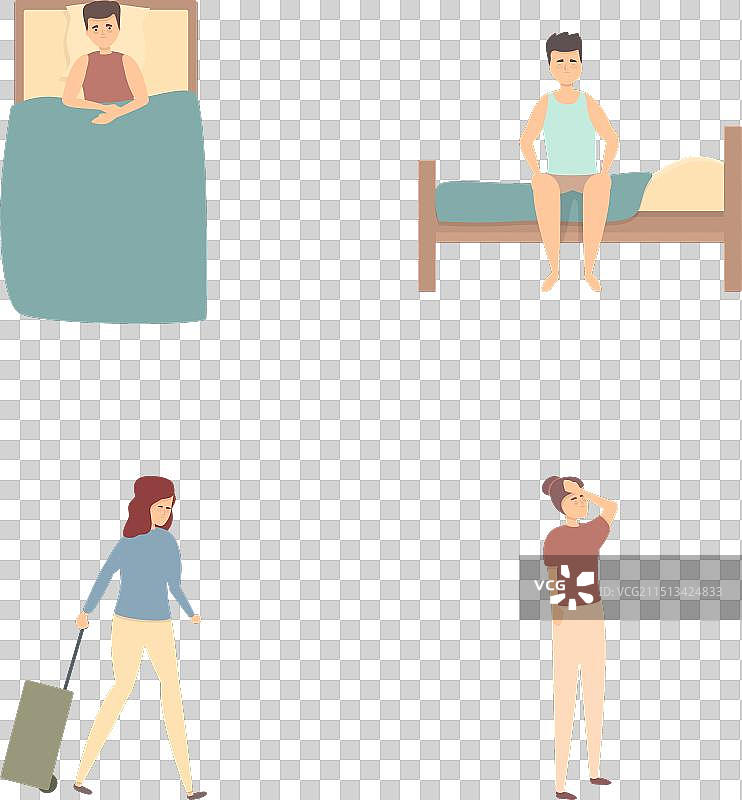 时差图标卡通人物变化图片素材