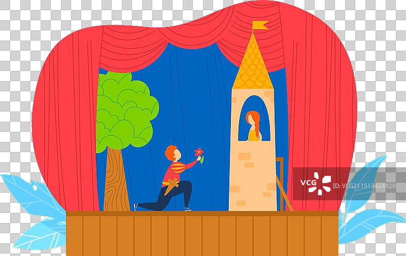 单膝跪地呈献的年轻男性角色图片素材