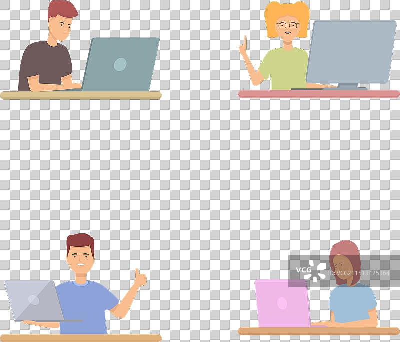 使用电脑的不同人群图片素材