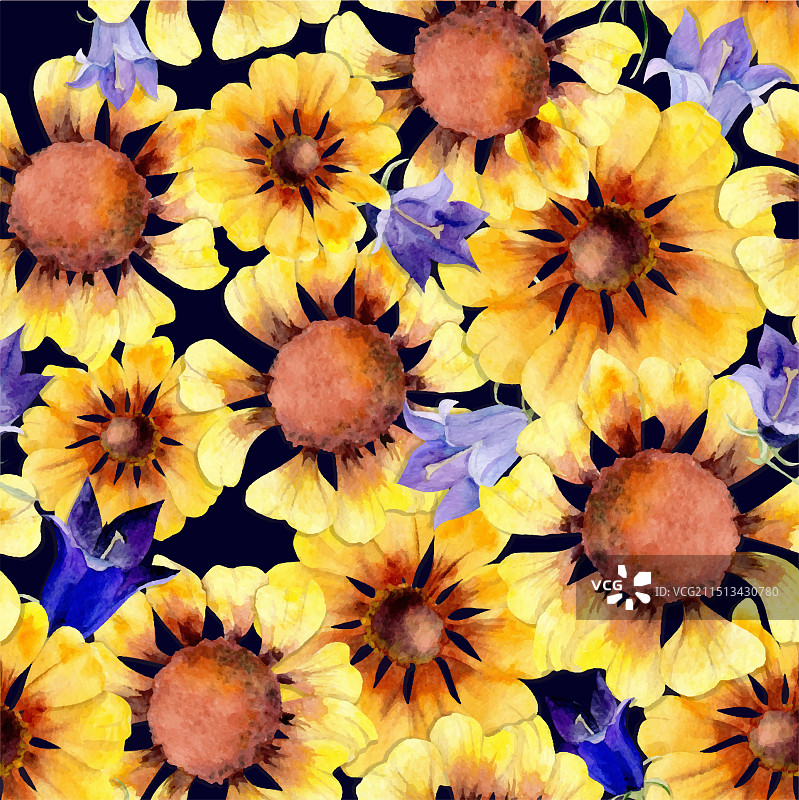 水彩手绘无缝图案图片素材