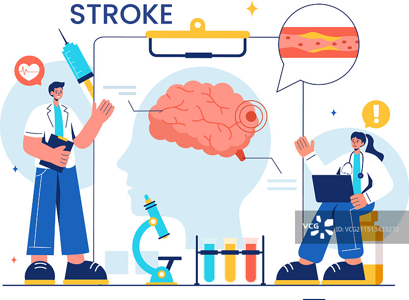 突出显示医疗的人类脑中风图片素材
