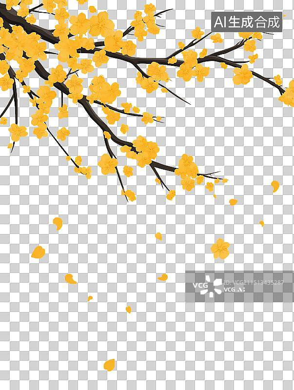 【AI数字艺术】秋天里的黄色的桂花枝 中秋节元素图片素材