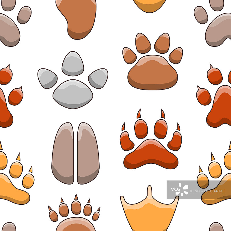 动物爪印无缝图案图片素材