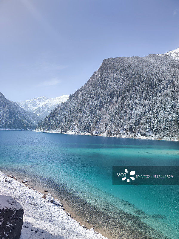 九寨沟雪景图片素材