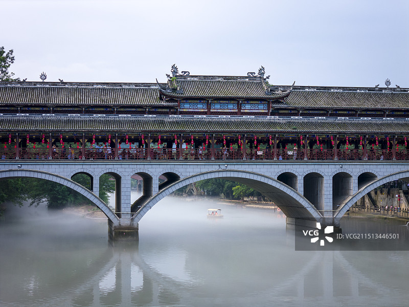 成都市崇州街子古镇航拍图片素材