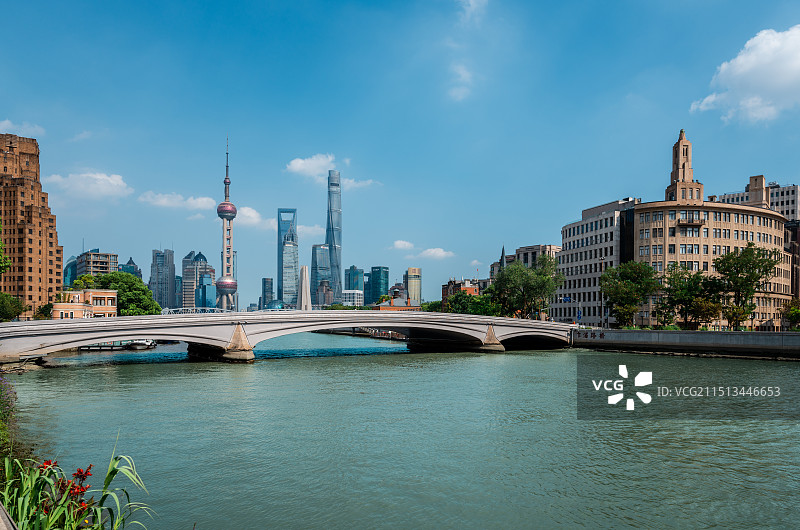 上海乍浦路桥和外滩源图片素材