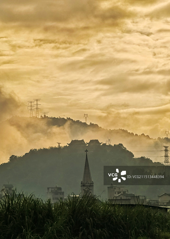 福安市洋中村的黎明图片素材