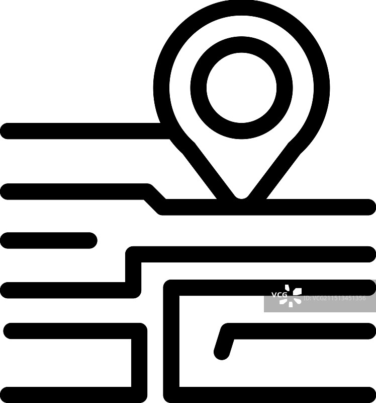 城市地图上的目的地定位图钉图片素材