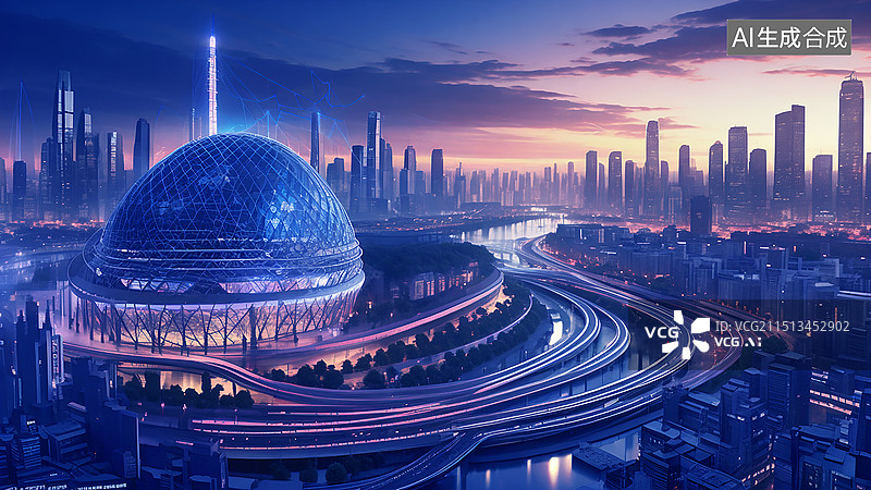 【AI数字艺术】未来科技城市图片素材