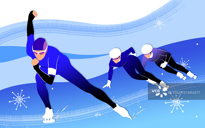速滑运动员冬奥会插画图片素材