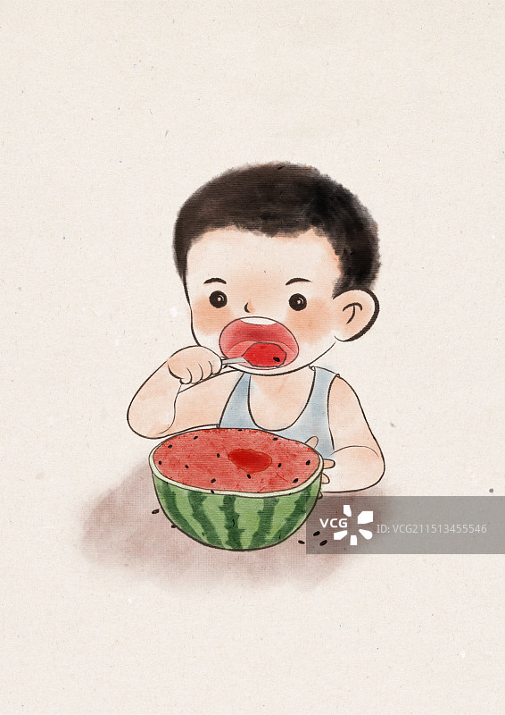 吃西瓜图片素材