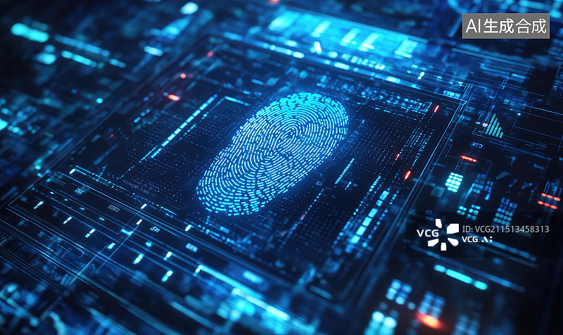 【AI数字艺术】科学技术指纹识别图片素材