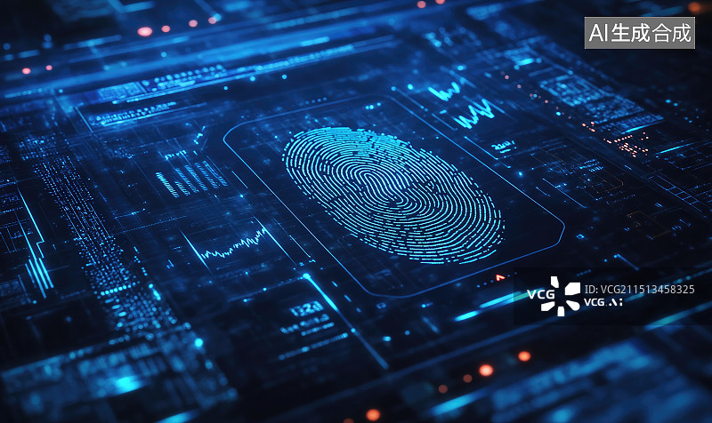 【AI数字艺术】科学技术指纹识别图片素材