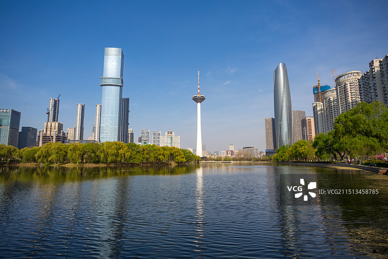 中国辽宁省沈阳市彩电塔城市CBD图片素材