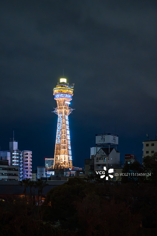 日本大阪府大阪市浪速区新世界商业街通天塔图片素材