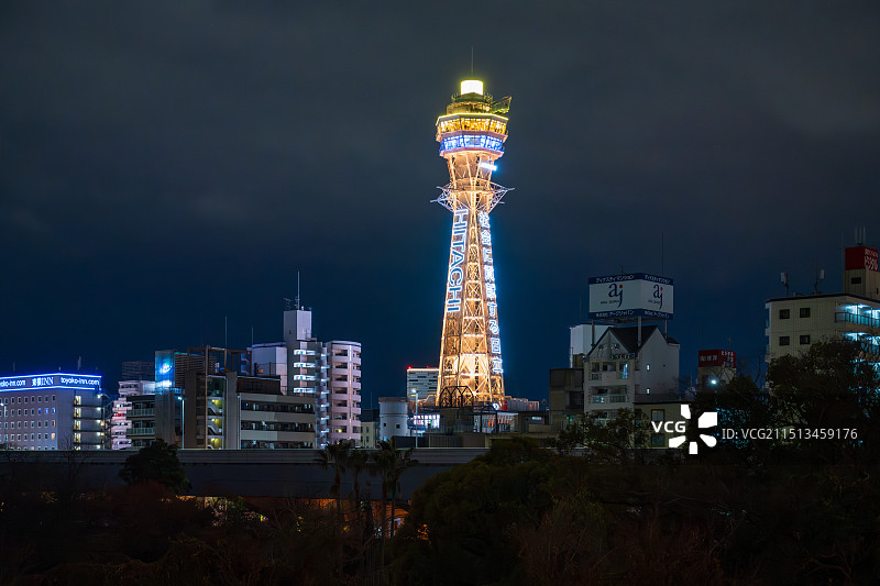 日本大阪府大阪市浪速区新世界商业街通天塔图片素材