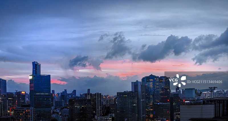 深圳南山科技园的晚霞图片素材