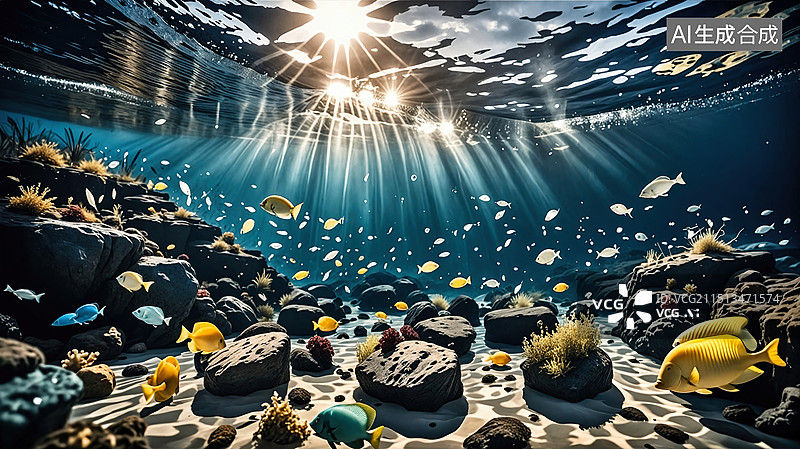 【AI数字艺术】绚丽海底世界图片素材