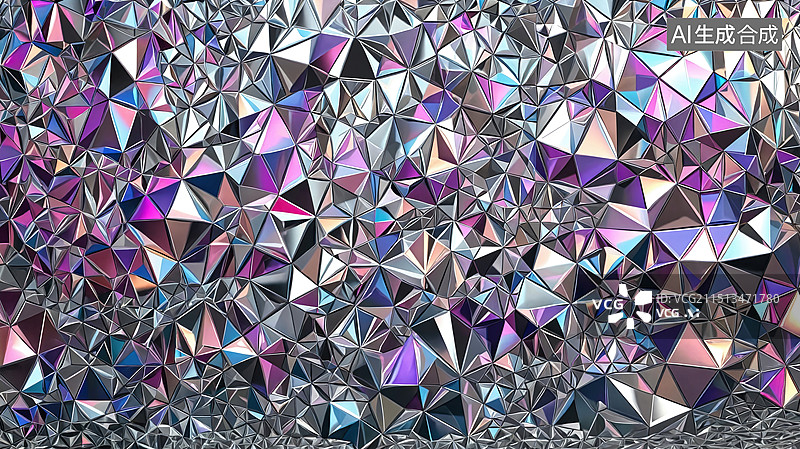 【AI数字艺术】多面体的光影图片素材