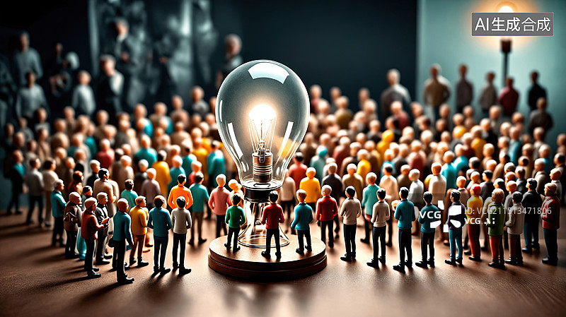 【AI数字艺术】思想的光芒图片素材