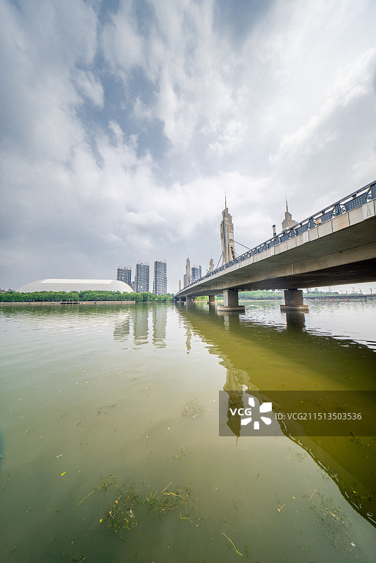 北京通州区玉带河桥风光图片素材