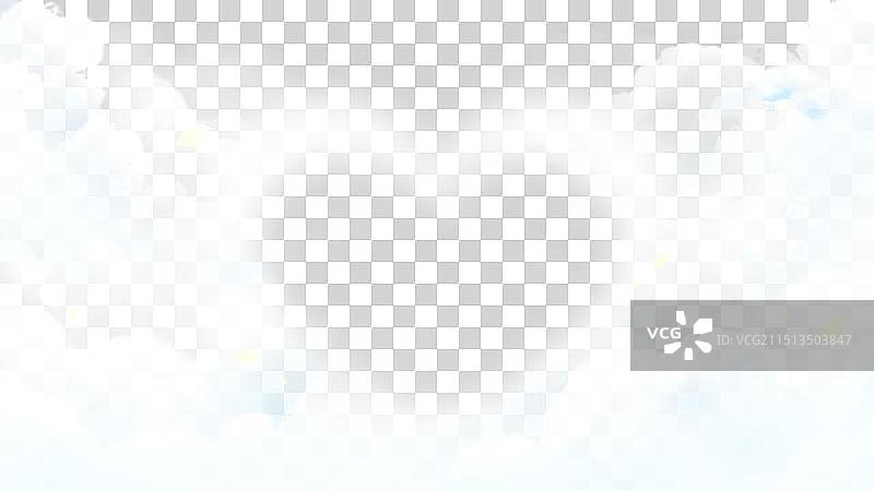 云朵形成的爱心，清新卡通系列插画元素图片素材