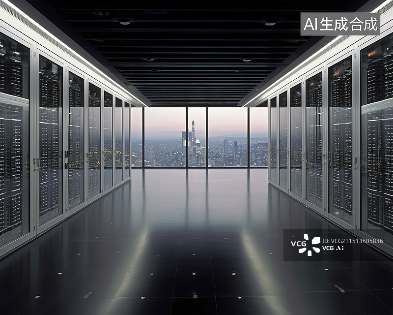 【AI数字艺术】城市数据中心图片素材