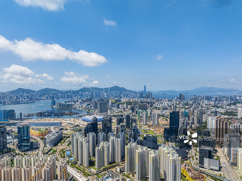 香港九龙城区航拍图片素材