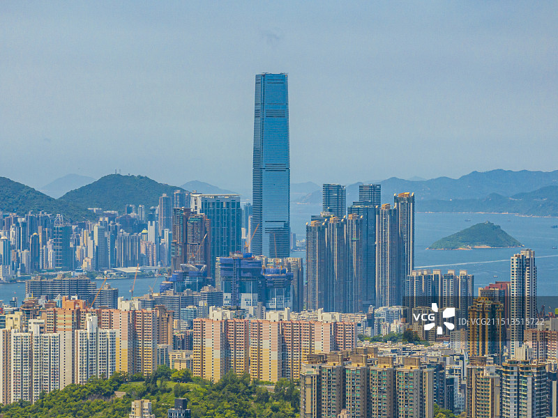 香港九龙城区航拍图片素材