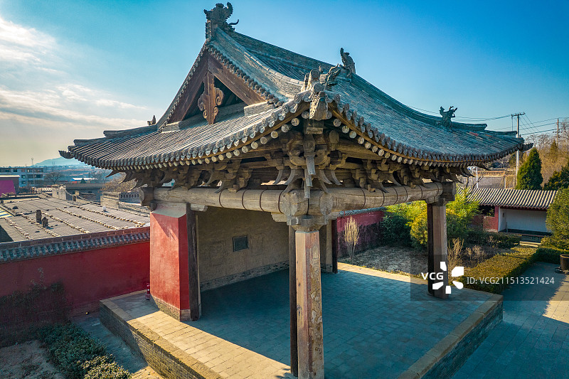 中国山西省临汾市尧都区牛王庙戏台图片素材