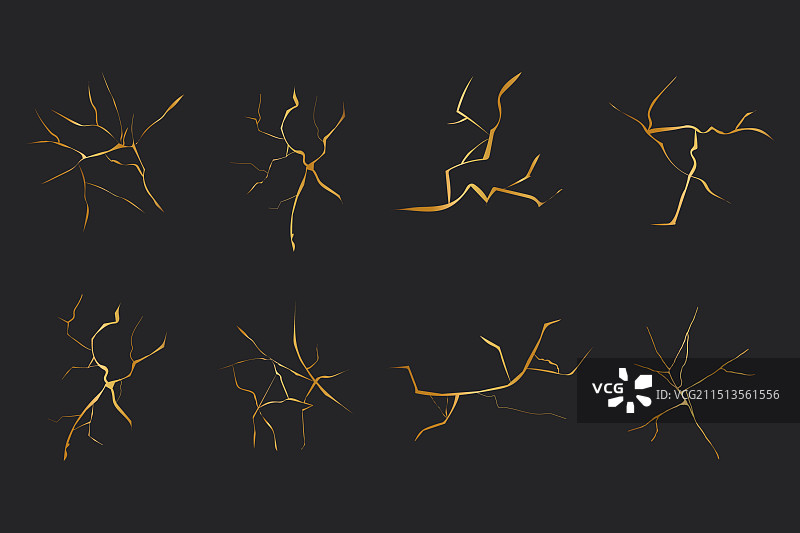 日式金缮艺术几何断线图片素材