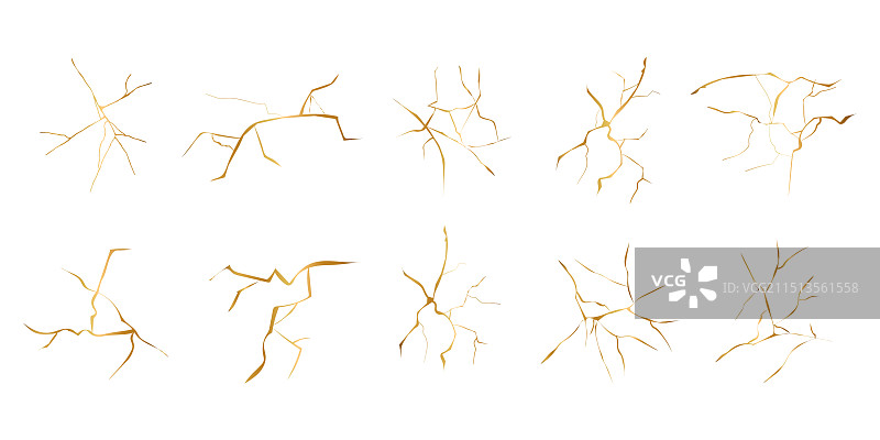日式金缮艺术几何断线图片素材