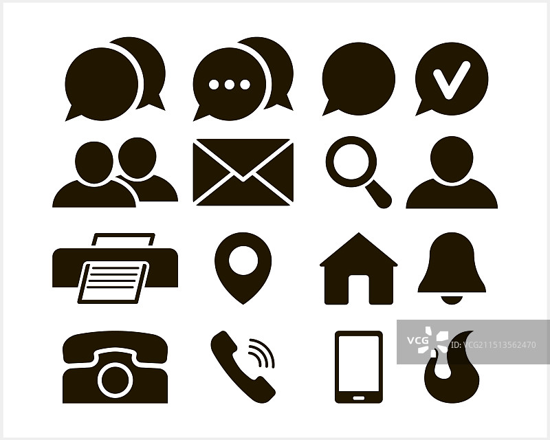 扁平风格隔离联系技术图标合集图片素材