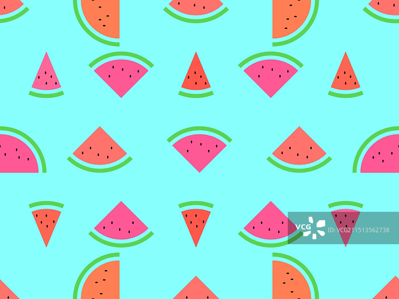 三角形西瓜切片无缝图案图片素材