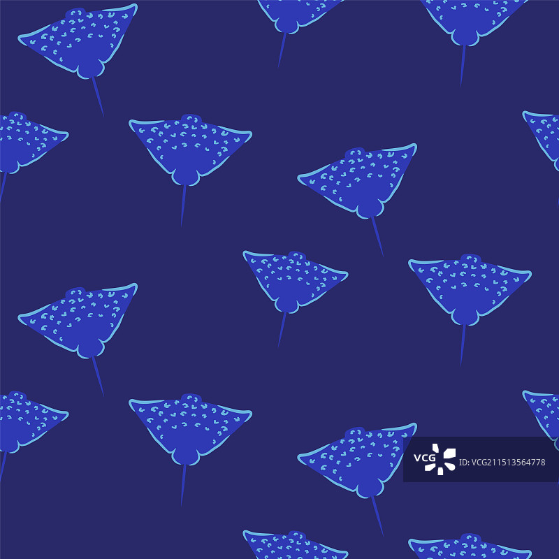 紫色和蓝色鬼蝠魟无缝图案图片素材
