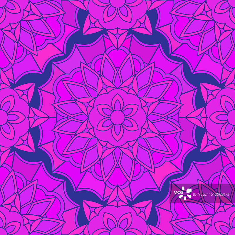 印度花卉装饰无缝图案图片素材