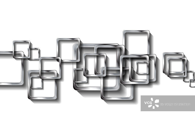 有光泽的银色金属方块抽象几何图案图片素材