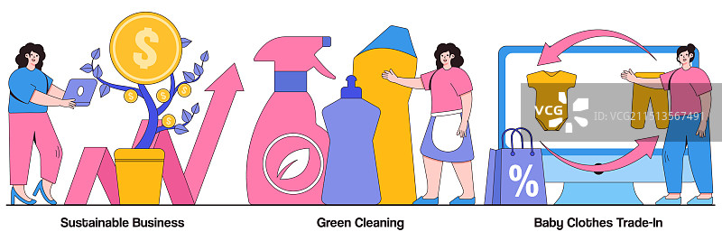 可持续商业绿色清洁婴儿服装图片素材